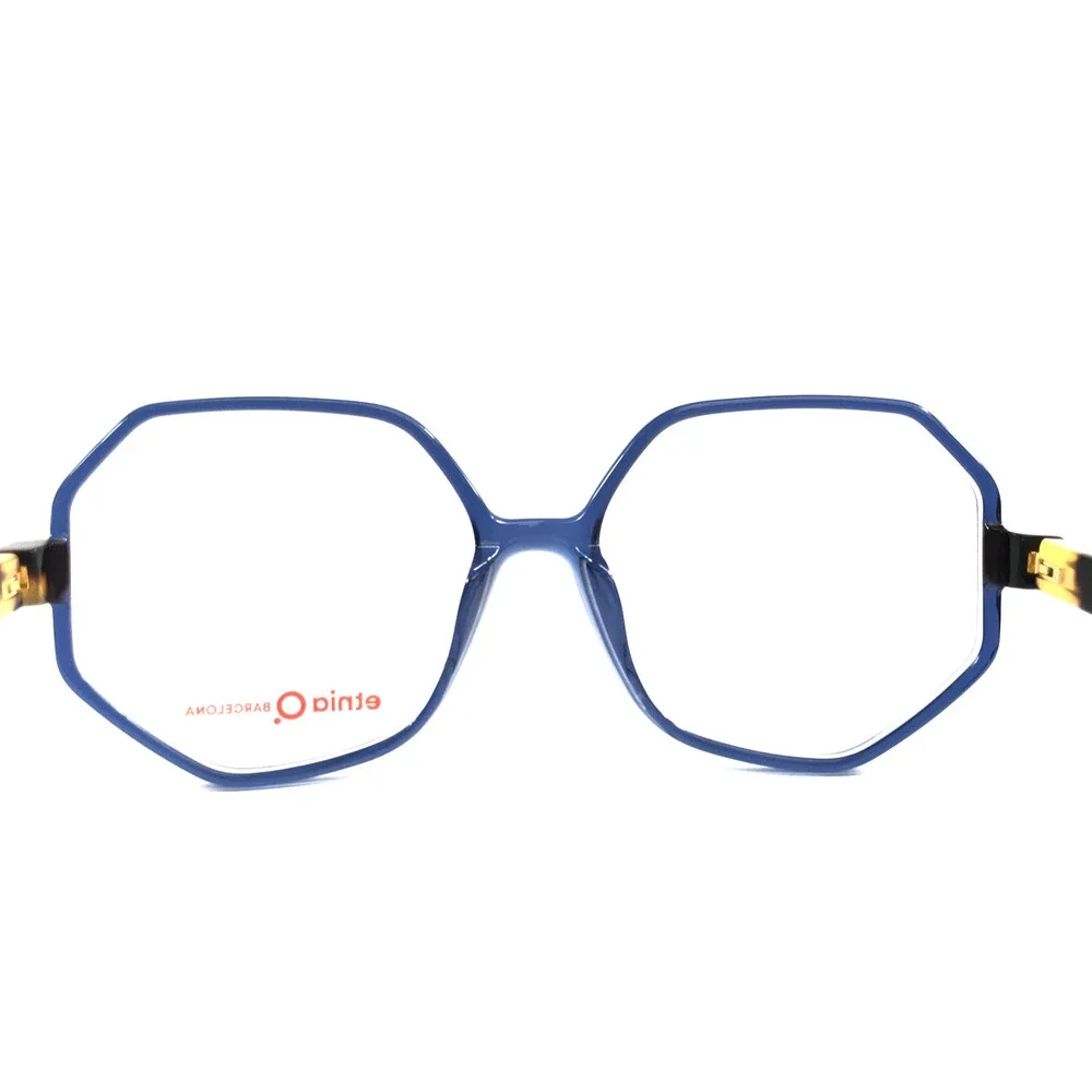 Etnia Barcelona Eyeglasses Frames STELE BLHV Blue Havana Heptagonal 56-16-138